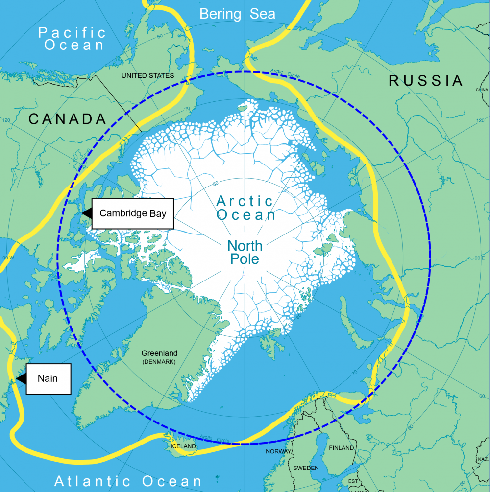 Map Of The World With Arctic Circle And Antarctic Circle - Map